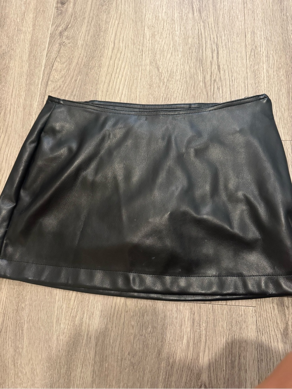 Black Faux Leather Mini Skirt - Women